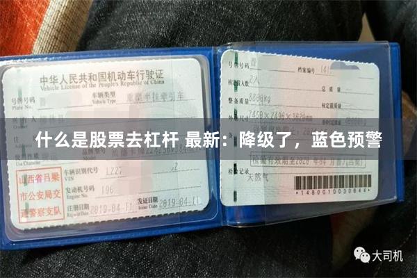 什么是股票去杠杆 最新：降级了，蓝色预警