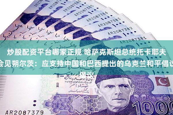 炒股配资平台哪家正规 哈萨克斯坦总统托卡耶夫会见朔尔茨：应支持中国和巴西提出的乌克兰和平倡议