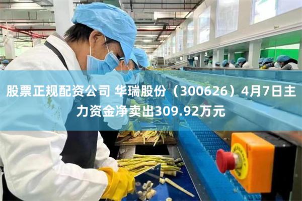 股票正规配资公司 华瑞股份（300626）4月7日主力资金净卖出309.92万元