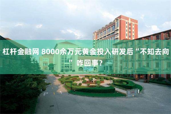 杠杆金融网 8000余万元黄金投入研发后“不知去向” 咋回事？