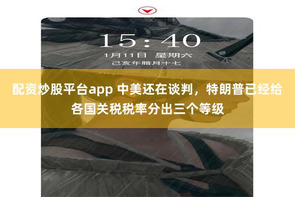 配资炒股平台app 中美还在谈判，特朗普已经给各国关税税率分出三个等级