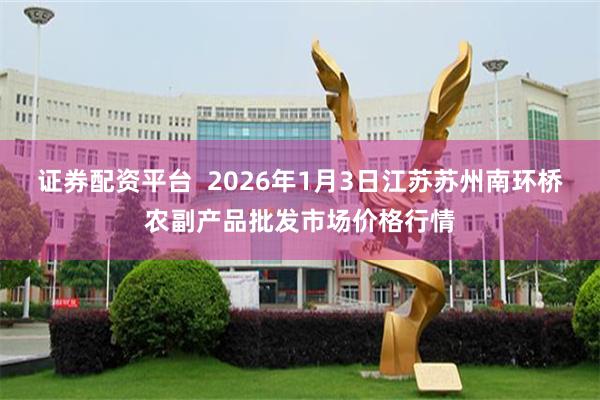 证券配资平台  2026年1月3日江苏苏州南环桥农副产品批发市场价格行情